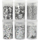 Glitter and Sequin Silver - 6 Tubs