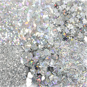 Glitter and Sequin Silver - 6 Tubs