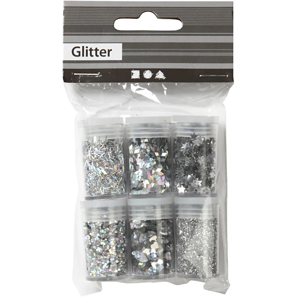 Glitter and Sequin Silver - 6 Tubs