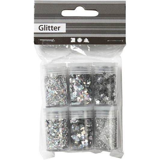 Glitter and Sequin Silver - 6 Tubs