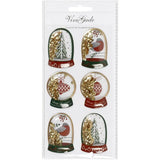 Vivi Gade Gold Shaker Stickers - Baubles, Doves and Trees (Pack of 6)