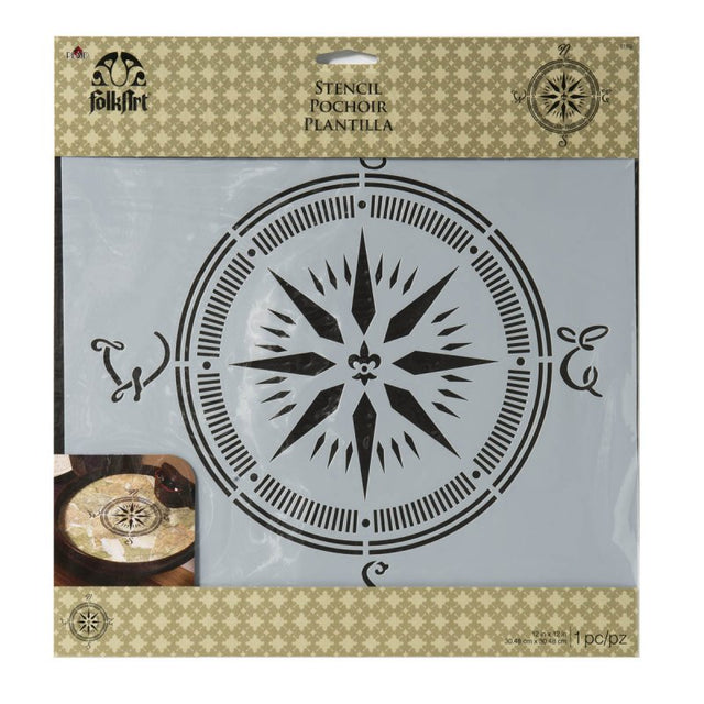 FolkArt Stencil 12x12 Inches - Compass