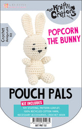 Knitty Critters Pouch Pals - Popcorn The Bunny