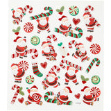 Stickers Sheet 15 x 16.5cm - Santa & Candy Cane