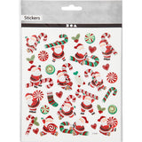 Stickers Sheet 15 x 16.5cm - Santa & Candy Cane
