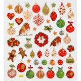 Stickers Sheet 15 x 16.5cm - Christmas Baubles & Decorations