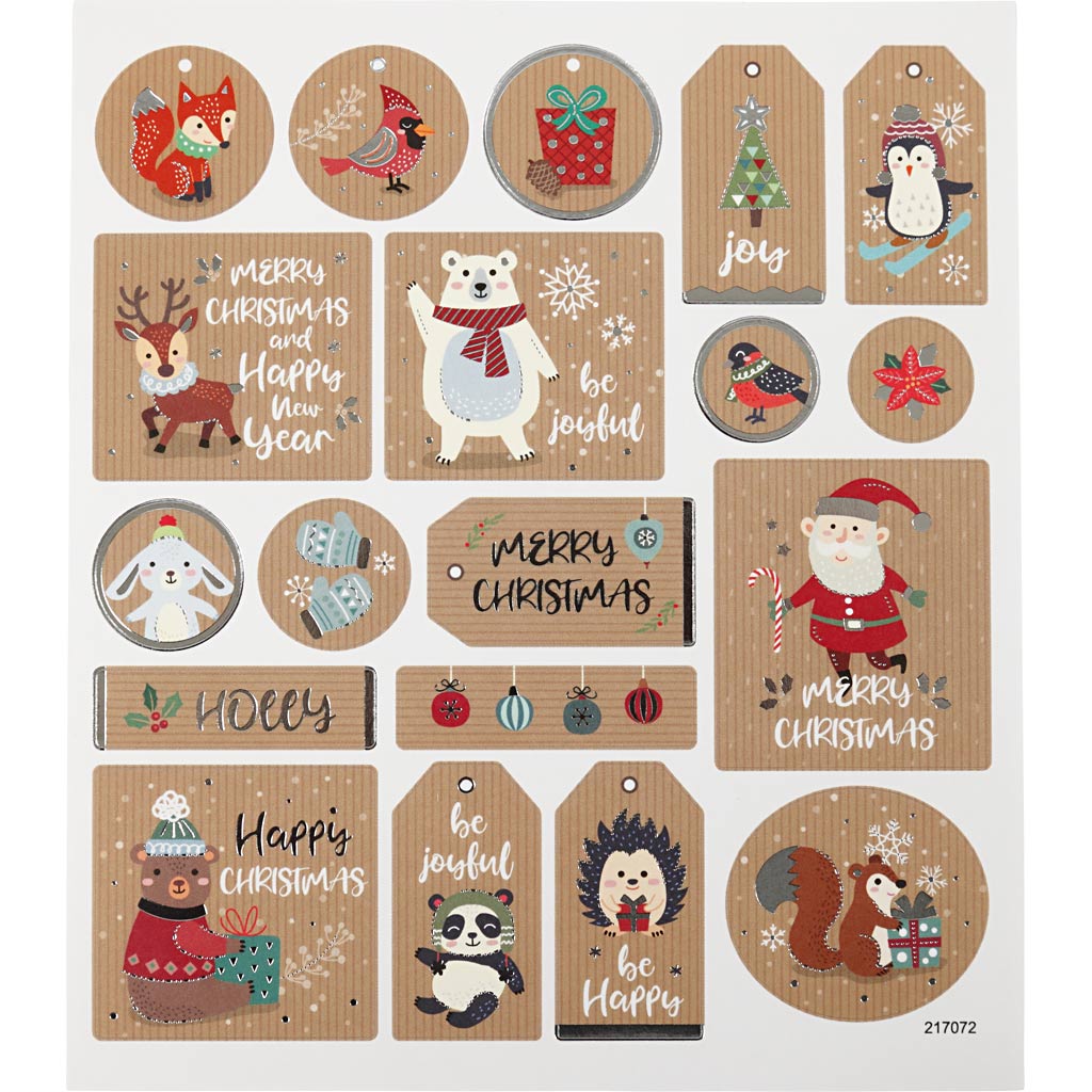 Stickers Sheet 15 x 16.5cm - Christmas Tag Stickers