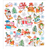 Stickers Sheet 15 x 16.5cm - Skiing Snowmen