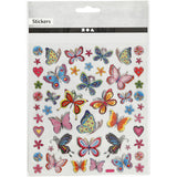 Stickers 15x16.5cm Sheet - Colourful Butterflies