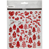 Stickers 15x16,5 cm - Red/white Christmas (1 sheet)