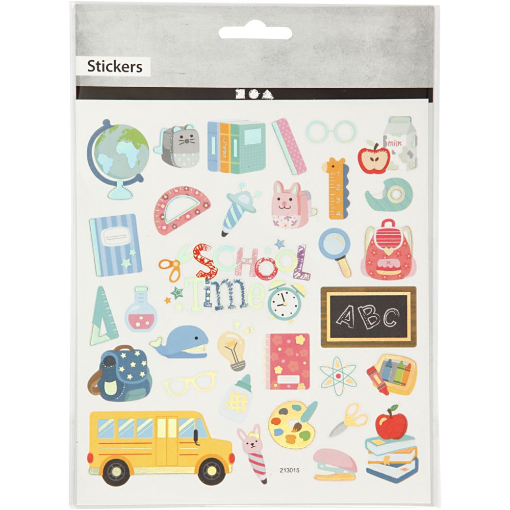 Stickers 15x16.5cm Sheet - Back To School