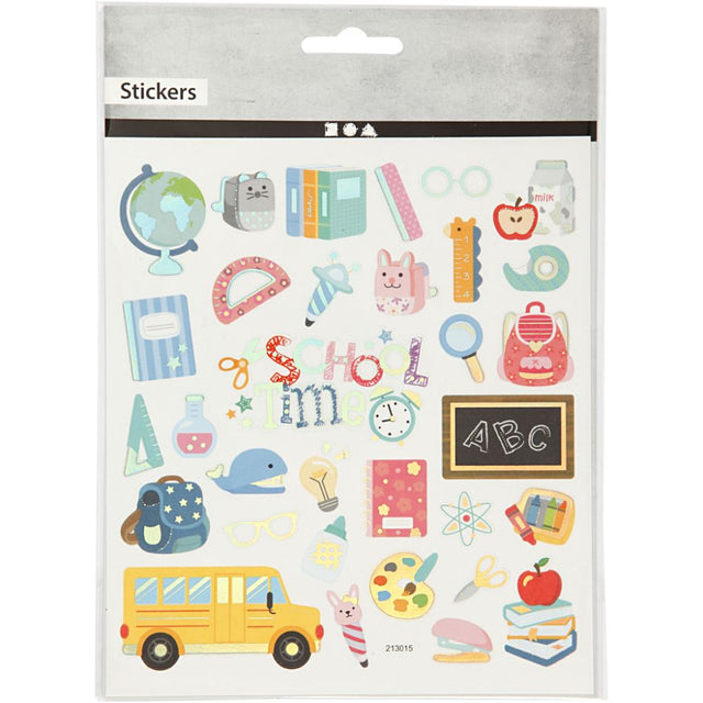 Stickers 15x16.5cm Sheet - Back To School