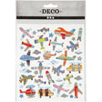 Stickers Sheet 15x16.5 cm - Airplanes & Helicopters (42 Pcs)