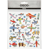 Stickers Sheet 15x16.5 cm - Airplanes & Helicopters (42 Pcs)