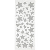 Glitter Stickers - Silver Stars (2 Sheets)
