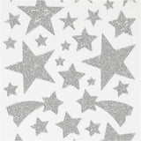 Glitter Stickers - Silver Stars (2 Sheets)
