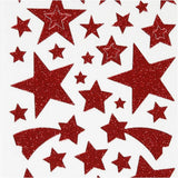 Glitter Stickers Sheets 10x24 cm - Red Stars (2 Sheets)