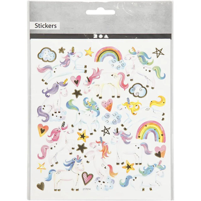 Stickers Sheet 15x16.5 cm - Unicorn