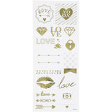 Stickers 10x24cm Sheet - Gold Love