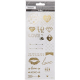 Stickers 10x24cm Sheet - Gold Love