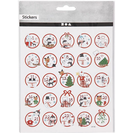 Stickers, sheet 15x16.5 cm, 24 pc, 1 sheet
