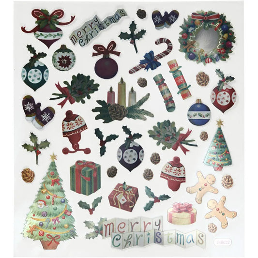 Stickers, old-fashioned Christmas, 15x16,5 cm, 1 s