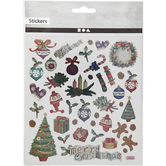 Stickers, old-fashioned Christmas, 15x16,5 cm, 1 s