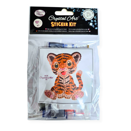 Crystal Art Sticker Motif 9x9cm - Tiger Friend