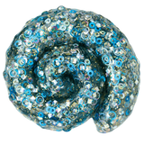 Blue and silver glittery rose on a white background