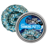 Crazy Aaron's Thinking Putty with blue glittery texture and visible label on a white background