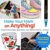 Zieler 12 Paint Marker Pens 1.5mm with A4 Black Paper Pad Set