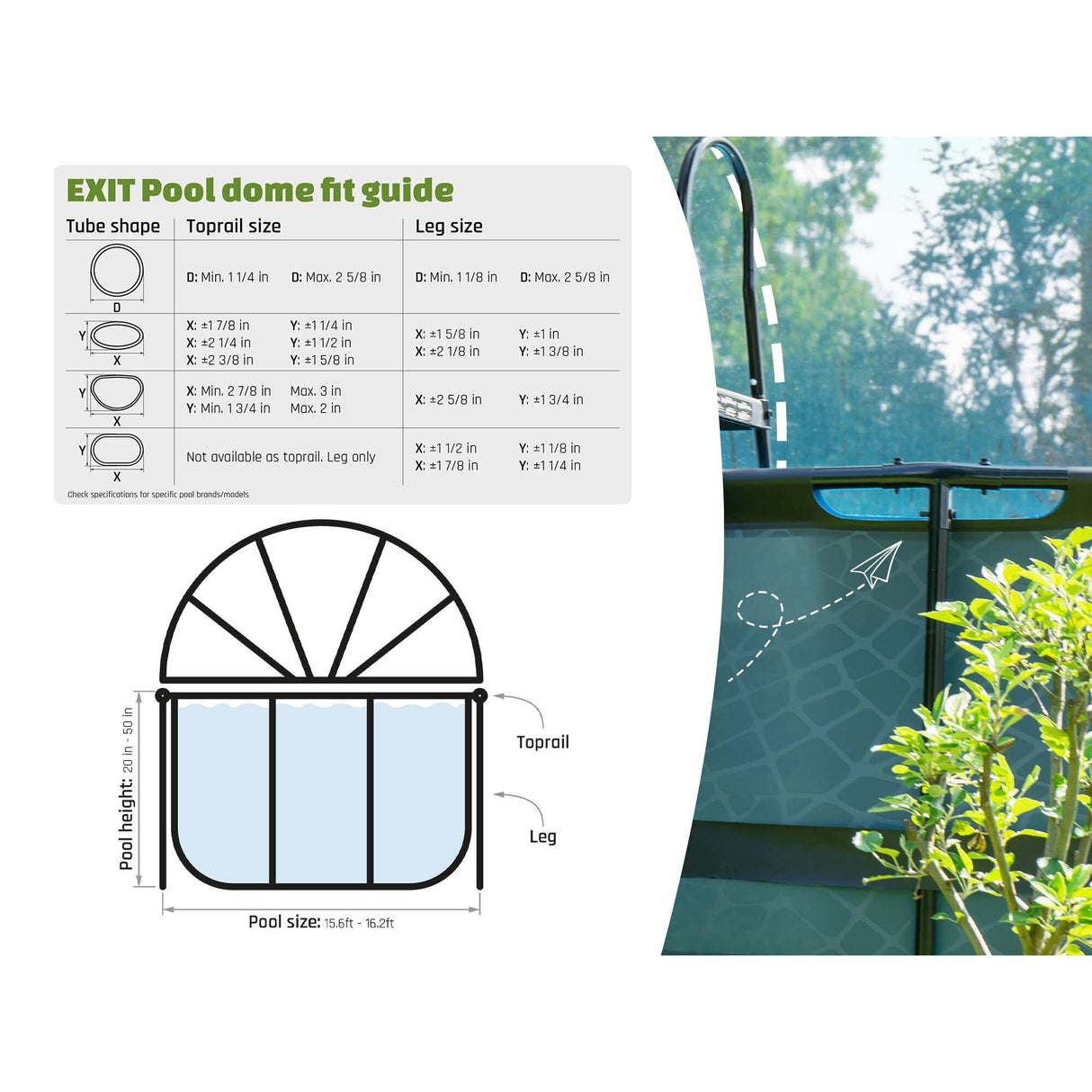 EXIT Dome for Frame Pool - 16 Ft