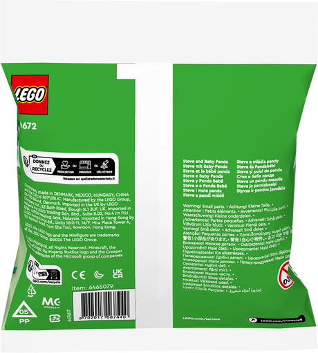 Lego Minecraft -  Steven and Baby Panda