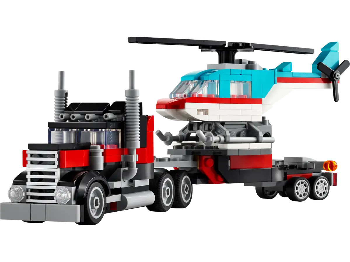 Lego Creator 3in1 Flatbed Truck with Helicopter Set