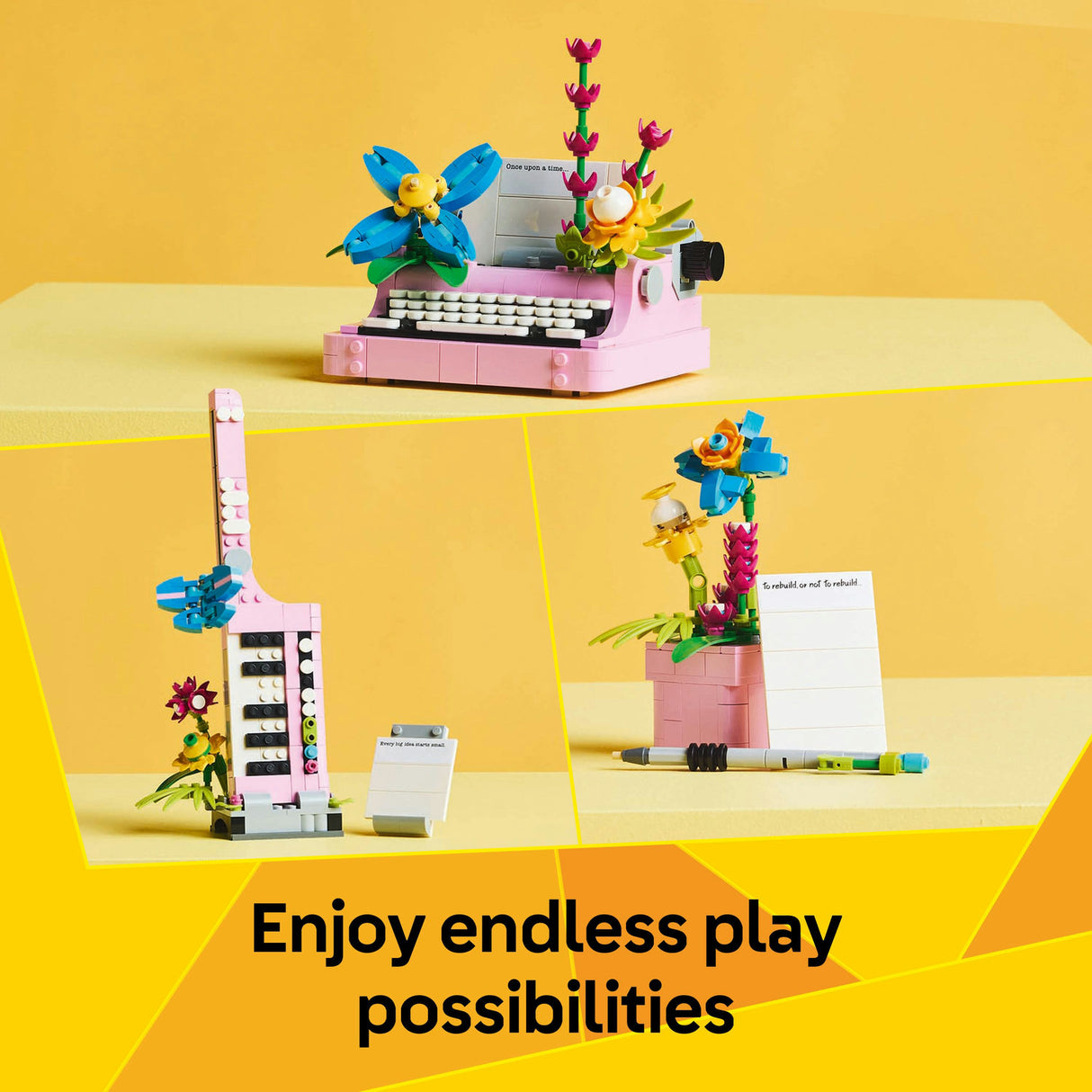 Lego Creator - Typewriter with Flowers