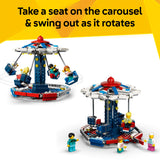 LEGO carousel set with people figures on a white background