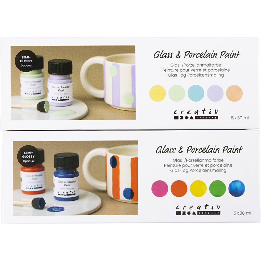 Glass and Porcelain Paint Semi-Glossy - Opaque Colours