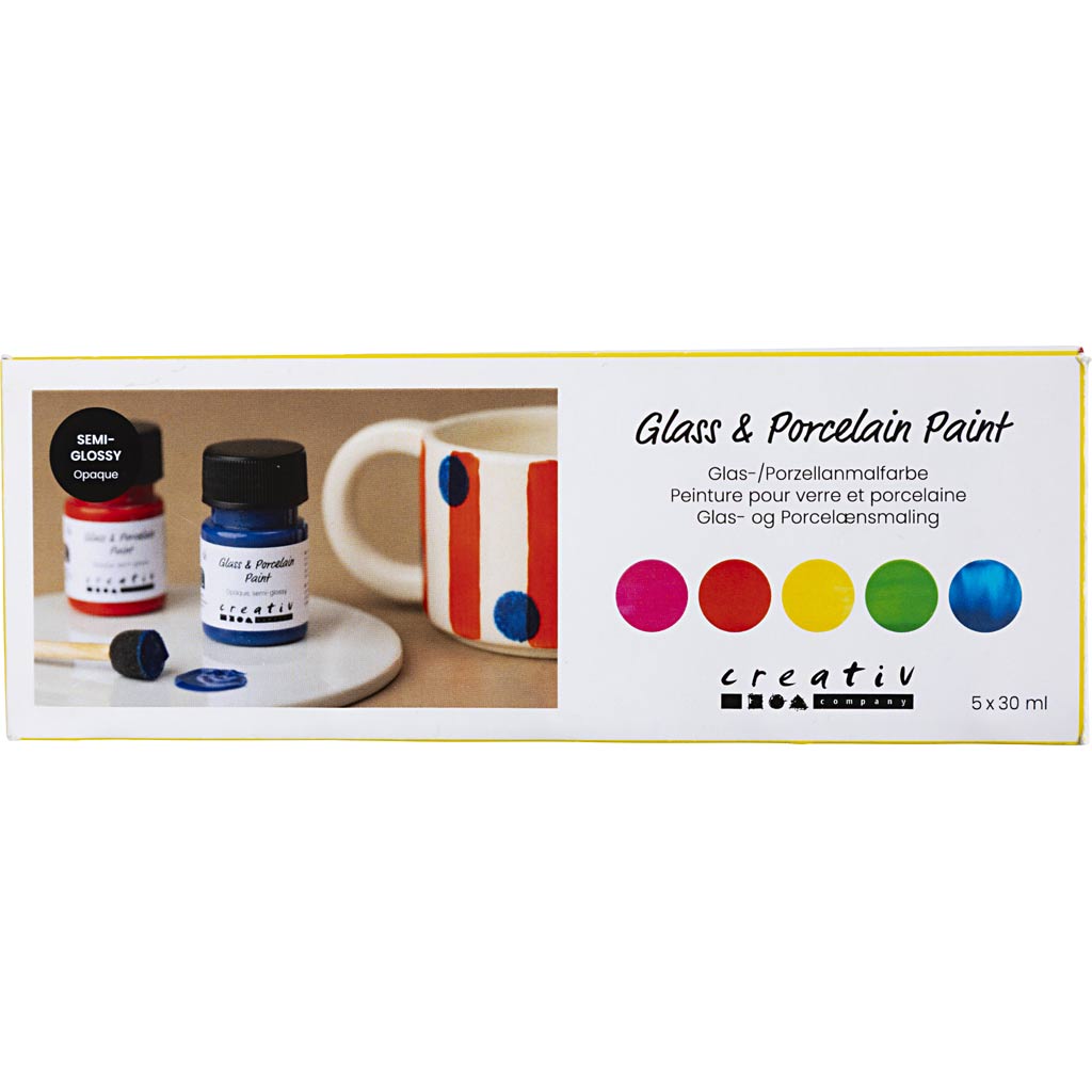 Glass and Porcelain Paint Semi-Glossy Opaque Colou