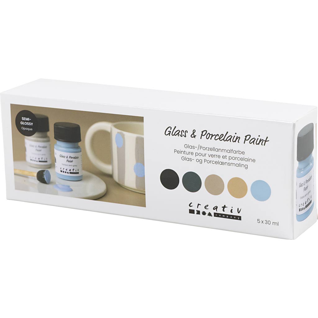 Glass and Porcelain Paint Semi-Glossy Opaque Natural