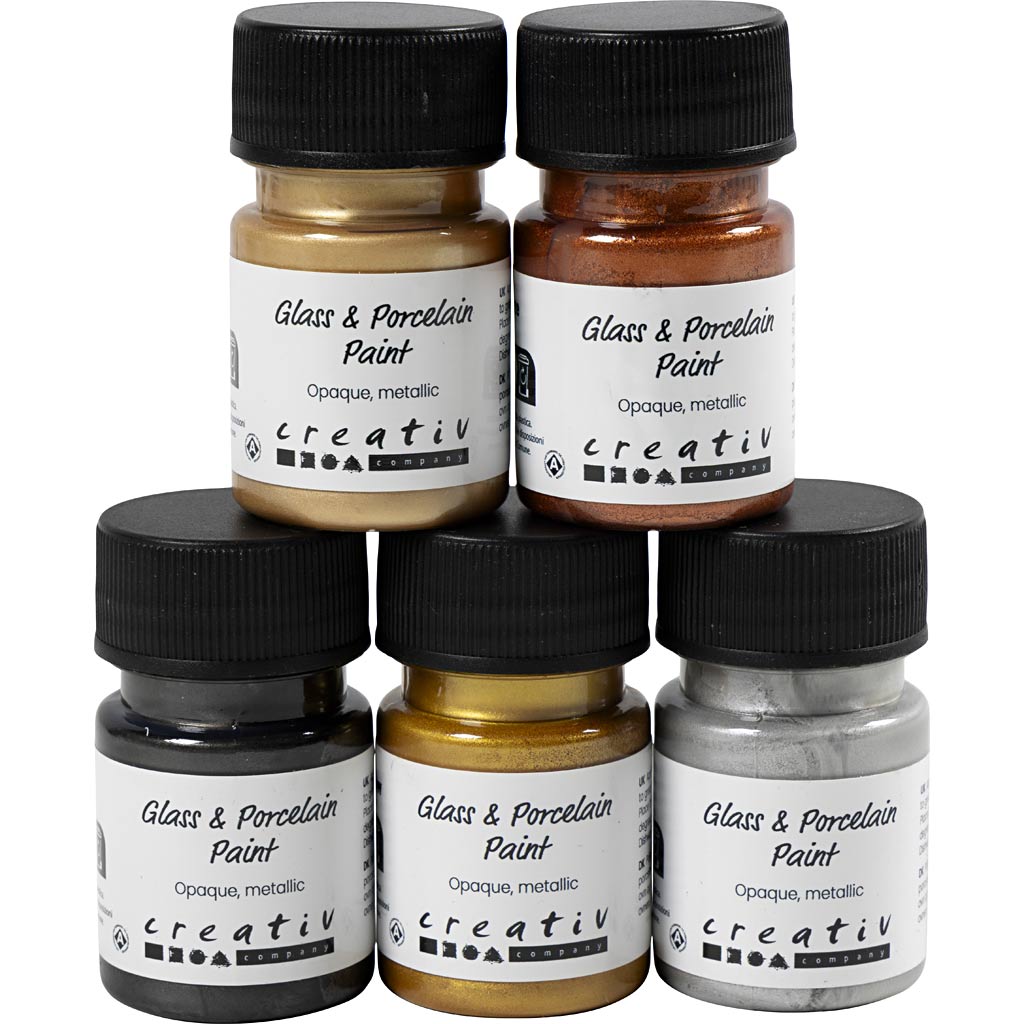Glass & Porcelain Paint metallic Opaque - Metallic Colours