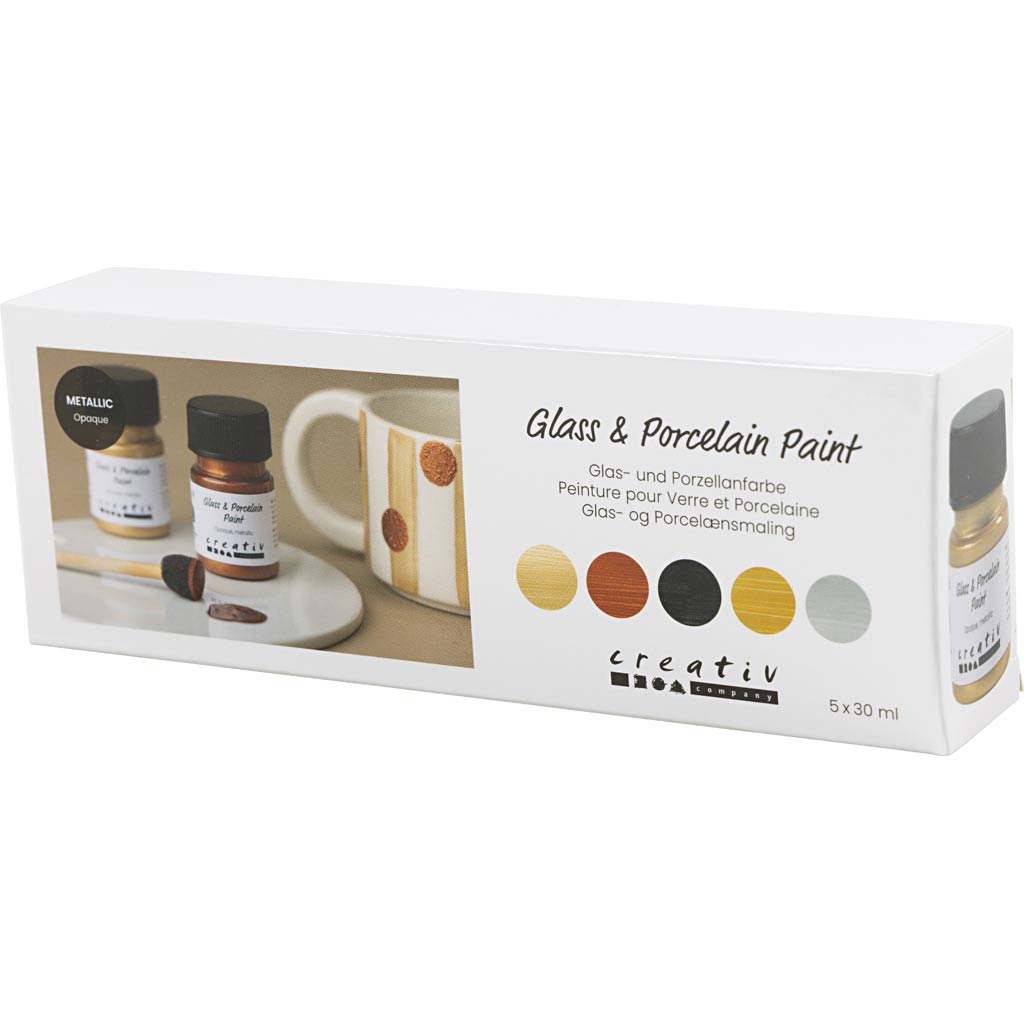 Glass & Porcelain Paint metallic Opaque - Metallic Colours