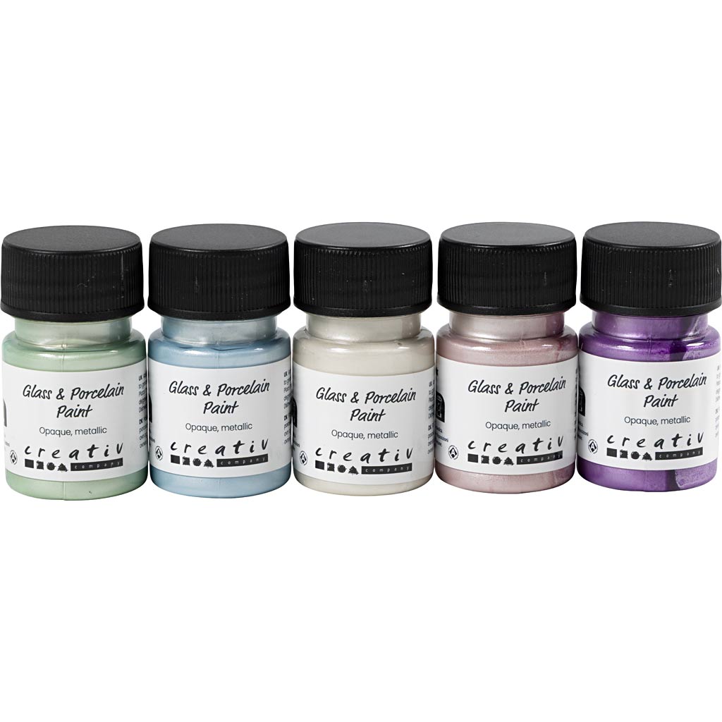 Glass & Porcelain Paint metallic Opaque Pastel Colours