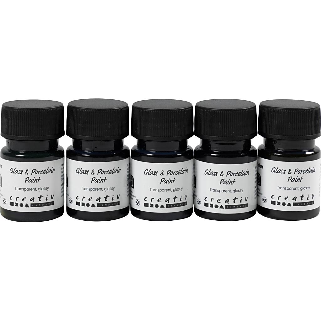 Glass & Porcelain Paint Glossy Transparent Colourful (5x30 ml)