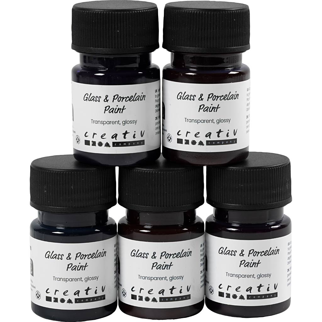 Glass & Porcelain Paint Glossy Transparent Colourful (5x30 ml)