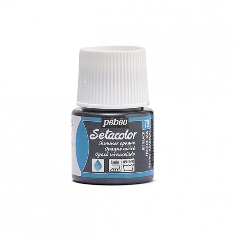 Setacolor Opaque Fabric Paint 45ml - Jet Black Shimmer