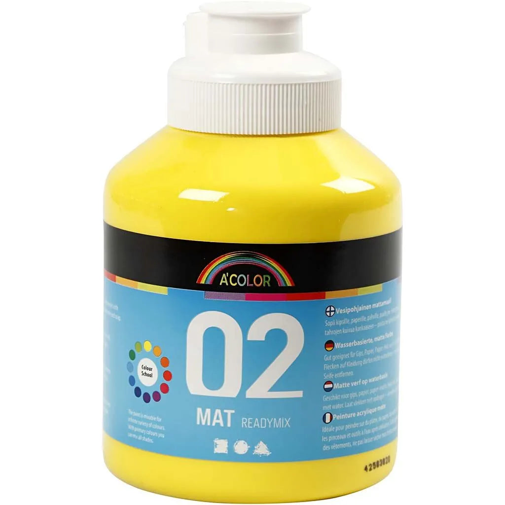 Acrylic Paint 500ml Matt Primary Yellow