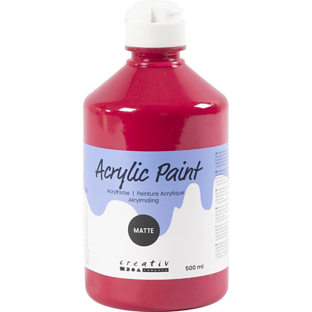 Acrylic Paint 500ml - Matt Primary Red