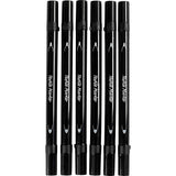 Textile Markers Line 2.3+3.6mm - Black (6 Pieces)
