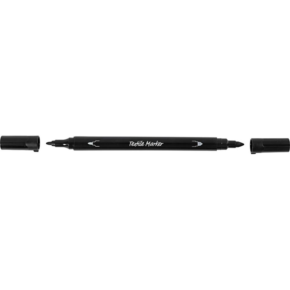 Textile Markers Line 2.3+3.6mm - Black (6 Pieces)