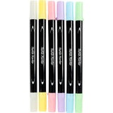 Textile Markers Line 2.3+3.6 mm - Pastel Colours (6 Pack)